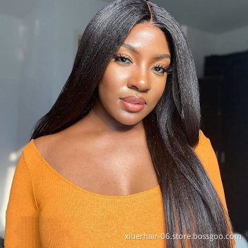 2021 Custom 360 Wet And Wavy Yaki Unprocessed 100%Human Afro Kinky Straight 180 Density 30 Human Hair Wigs For Black Women